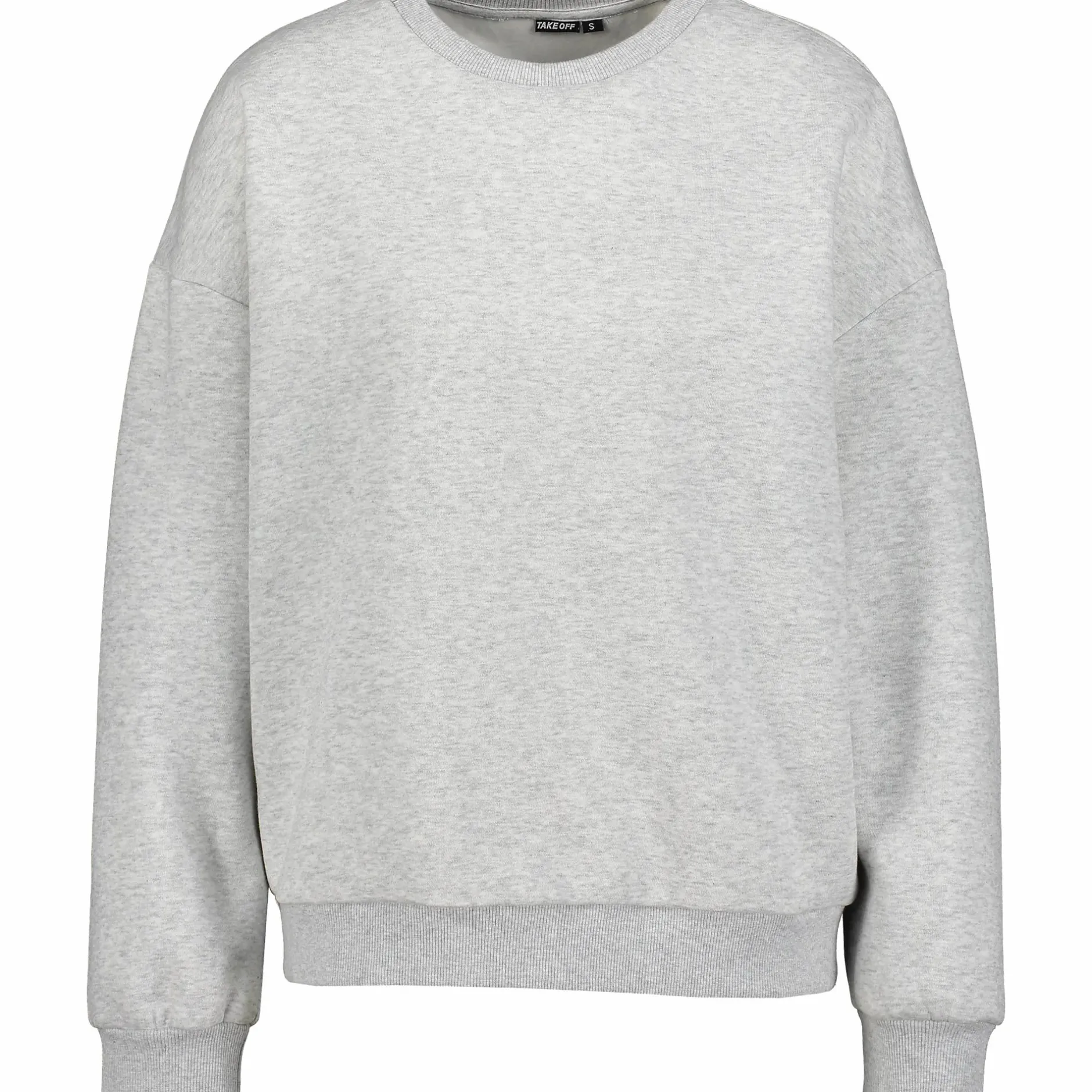 Outlet TAKEOFF basic crewneck w LT GREY MELANGE