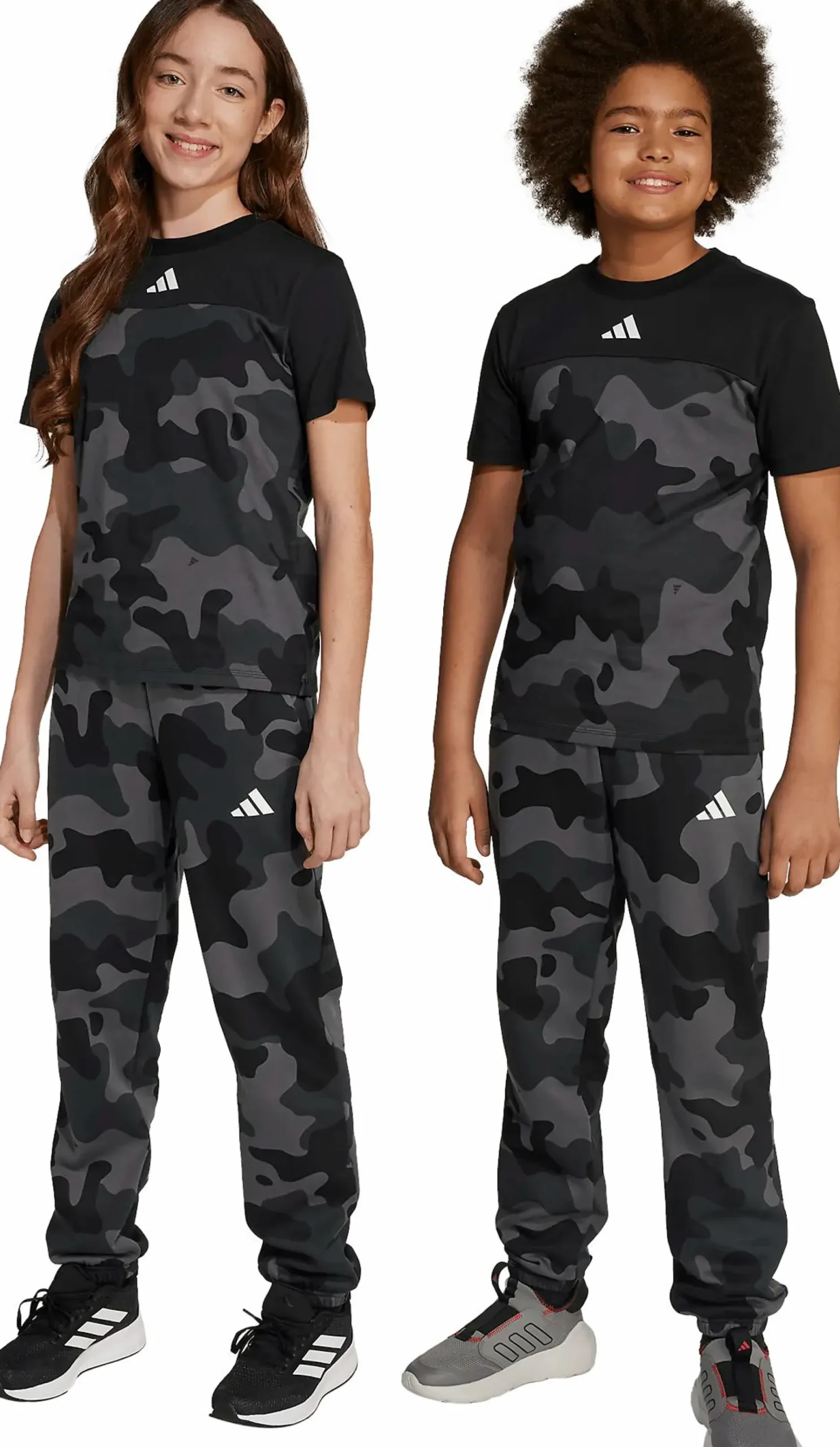 New ADIDAS camo fleece pant jr BLACK/WHITE