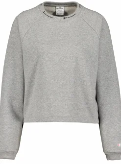 Outlet CHAMPION crewneck croptop sweatshirt Gray Melange Light