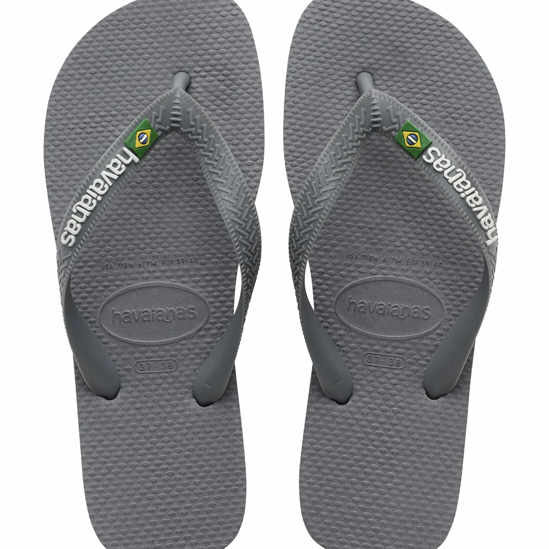New HAVAIANAS hav brasil logo u Steel Grey