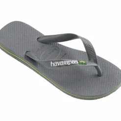 New HAVAIANAS hav brasil logo u Steel Grey