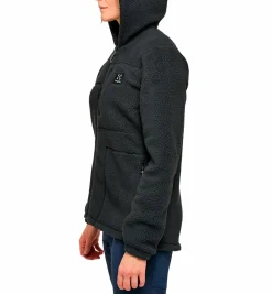 Clearance HAGLÖFS malung pile hood women TRUE BLACK