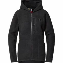 Clearance HAGLÖFS malung pile hood women TRUE BLACK