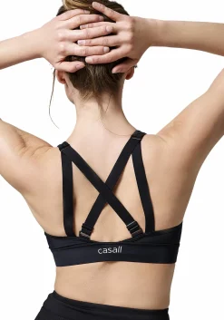 Discount CASALL multifunctional straps sports bra Black