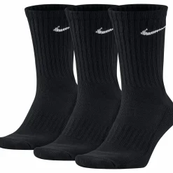 New NIKE cushioned training crew socks Black/White