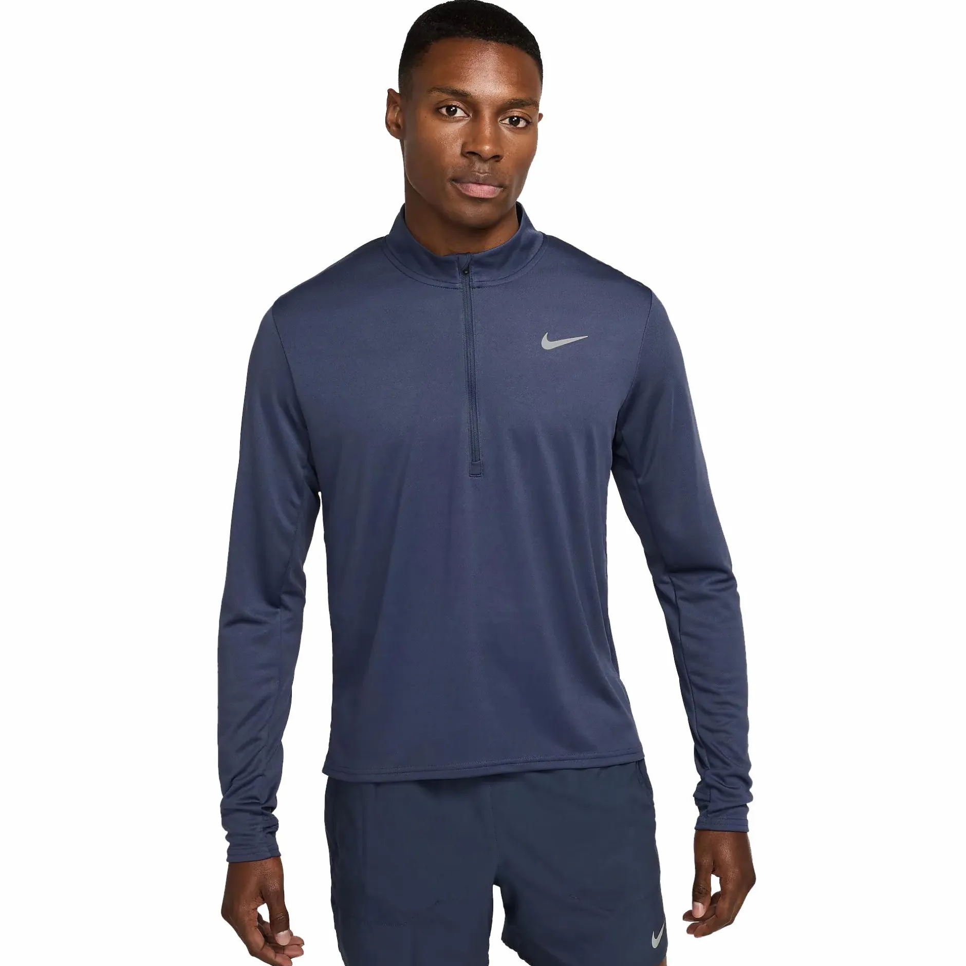 Best NIKE pacer men's dri-fit 1/2-zip ru Blue/silver
