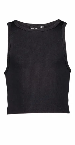 Clearance ICONIC rib crop top g jr Black