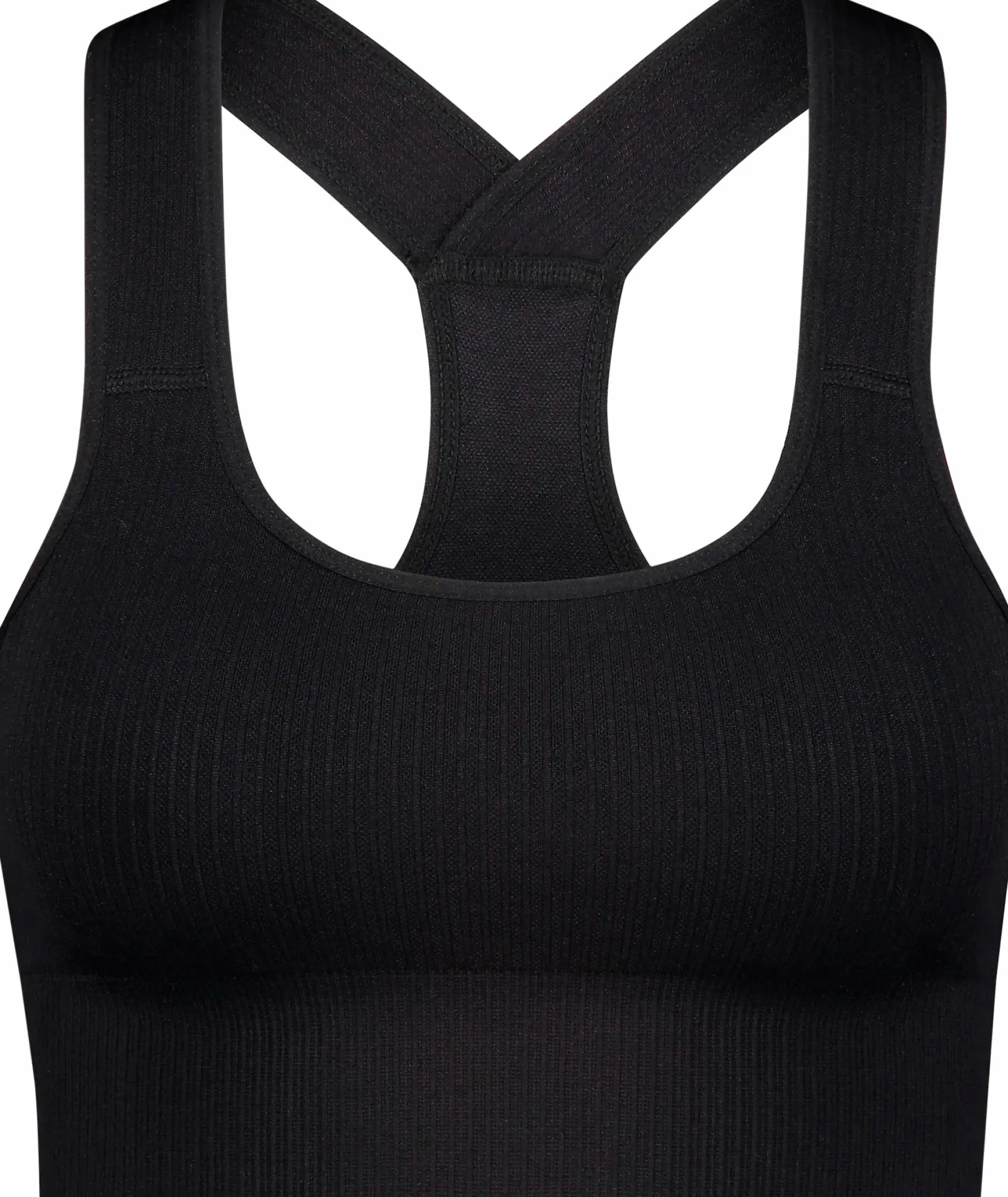 Outlet TRIDRI ribbed seamless bra w Black