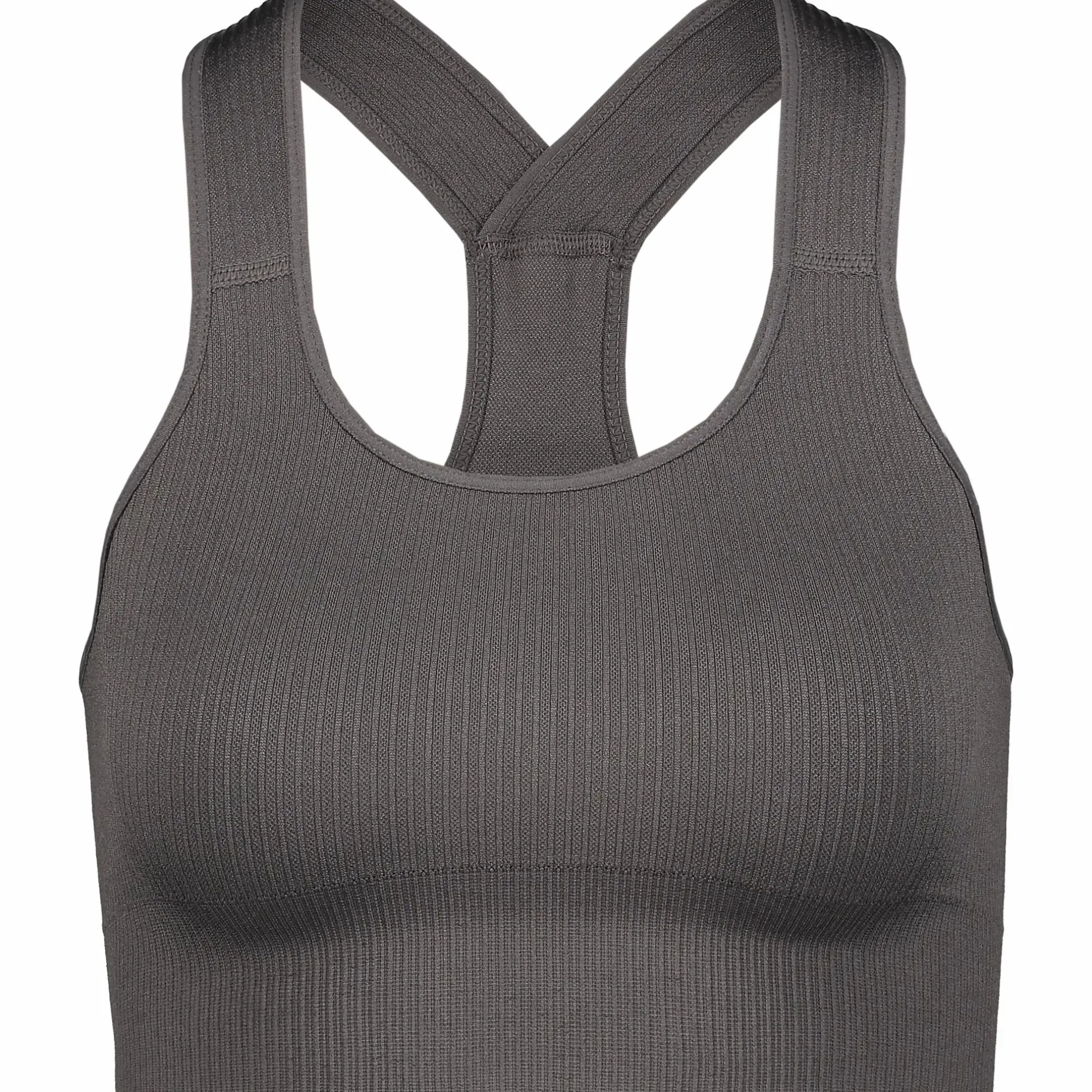 Best TRIDRI ribbed seamless bra w Charcoal