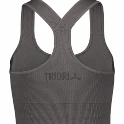 Best TRIDRI ribbed seamless bra w Charcoal
