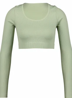 Best TRIDRI ribbed seamless cr ls w Sage Green