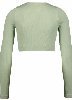 Best TRIDRI ribbed seamless cr ls w Sage Green