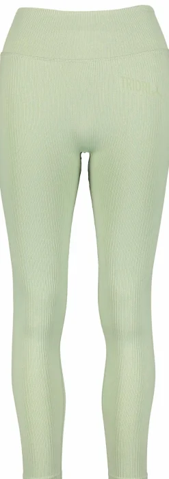 New TRIDRI ribbed seamless tights w Sage Green