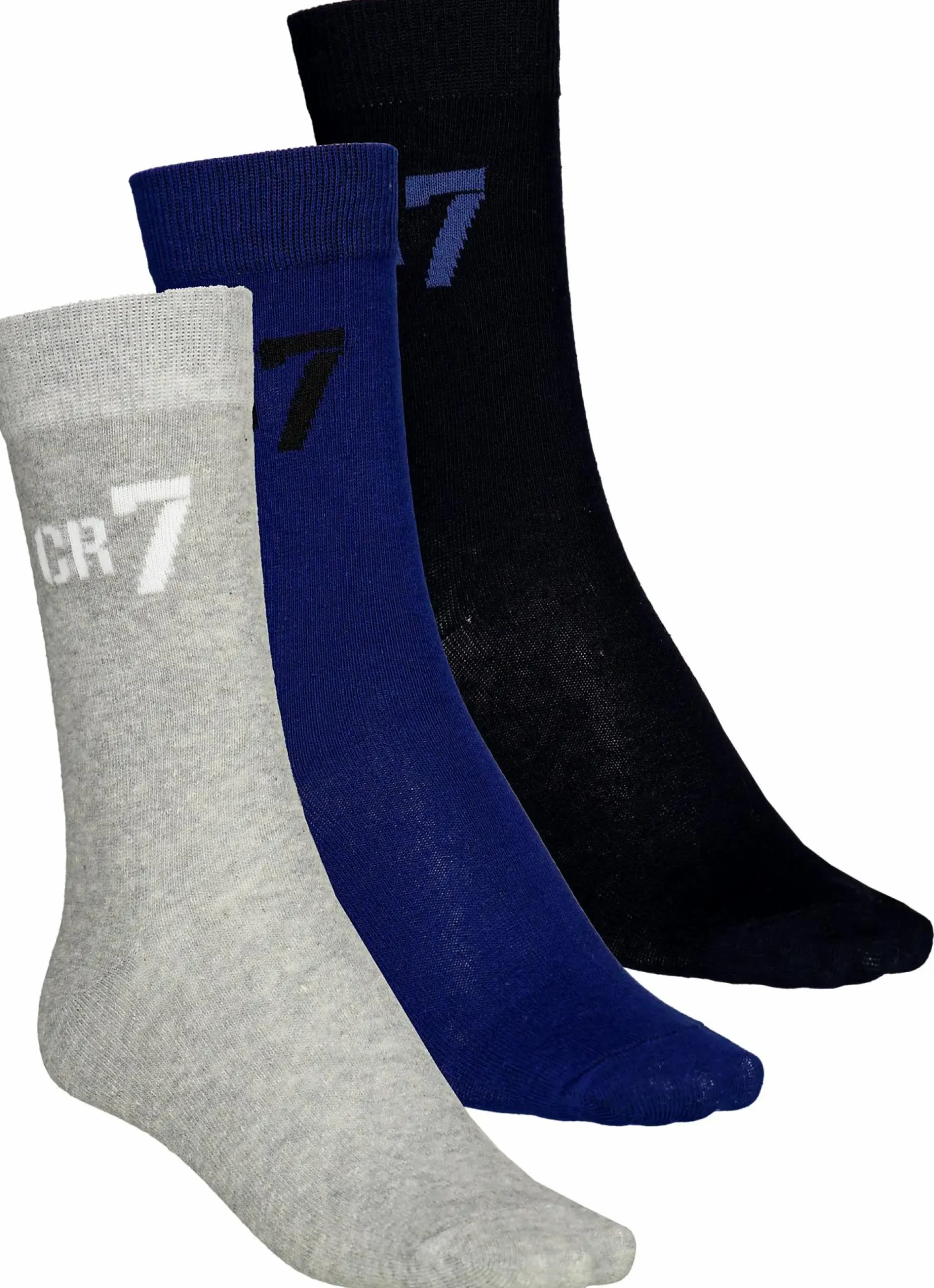 Hot CR7 ronaldo socks 3p jr Black/Blue/Grey