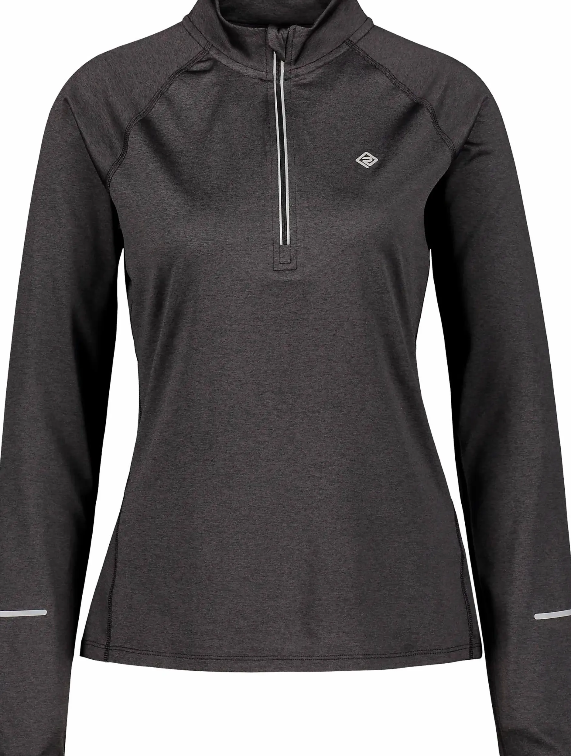 Clearance RONHILL run half zip, langermet treningstrøye, dame Black Melange