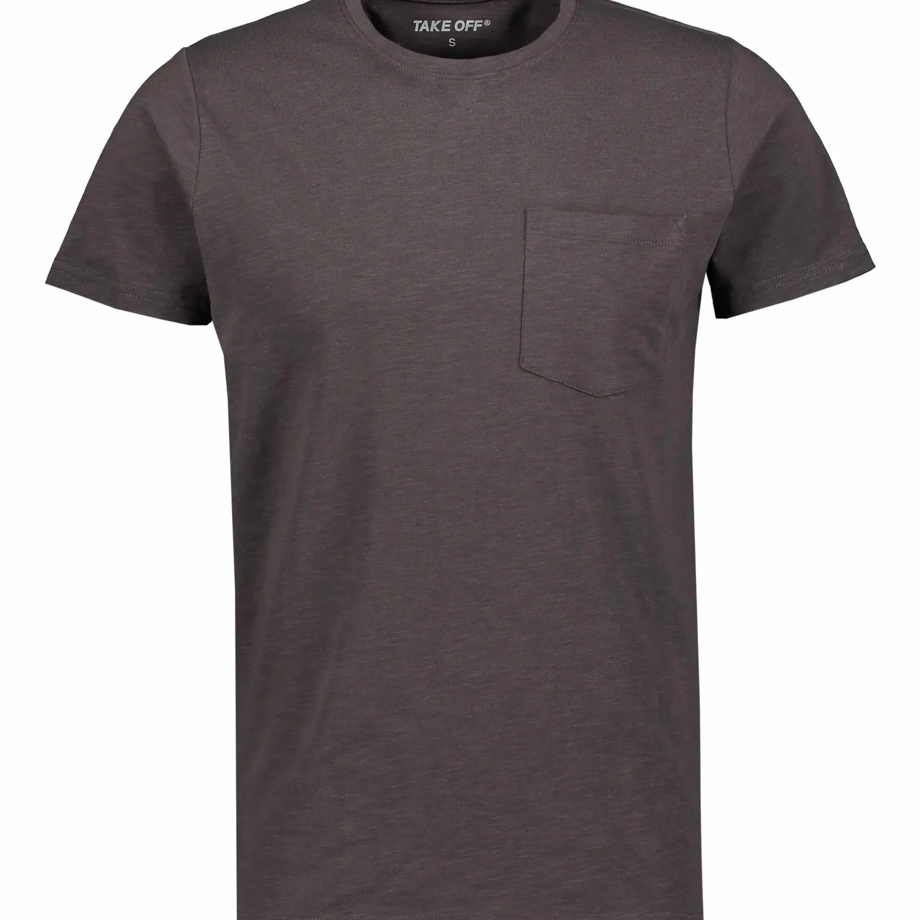 Outlet TAKEOFF slub pocket tee m Smoked Grey