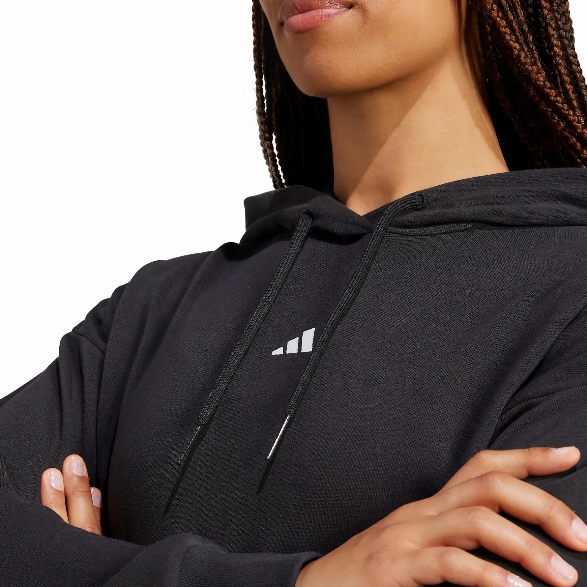 Clearance ADIDAS w small logo ft hoodie BLACK/WHITE